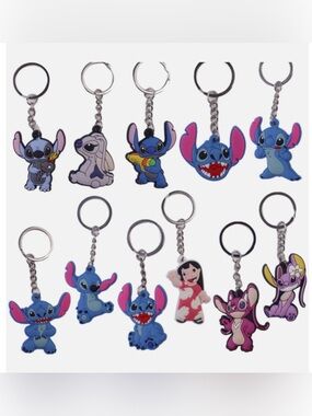 8 pcs Stitch anime mix Acrylic Keychain GIRLS BOYS ADULTS PURSE CHARM NEW